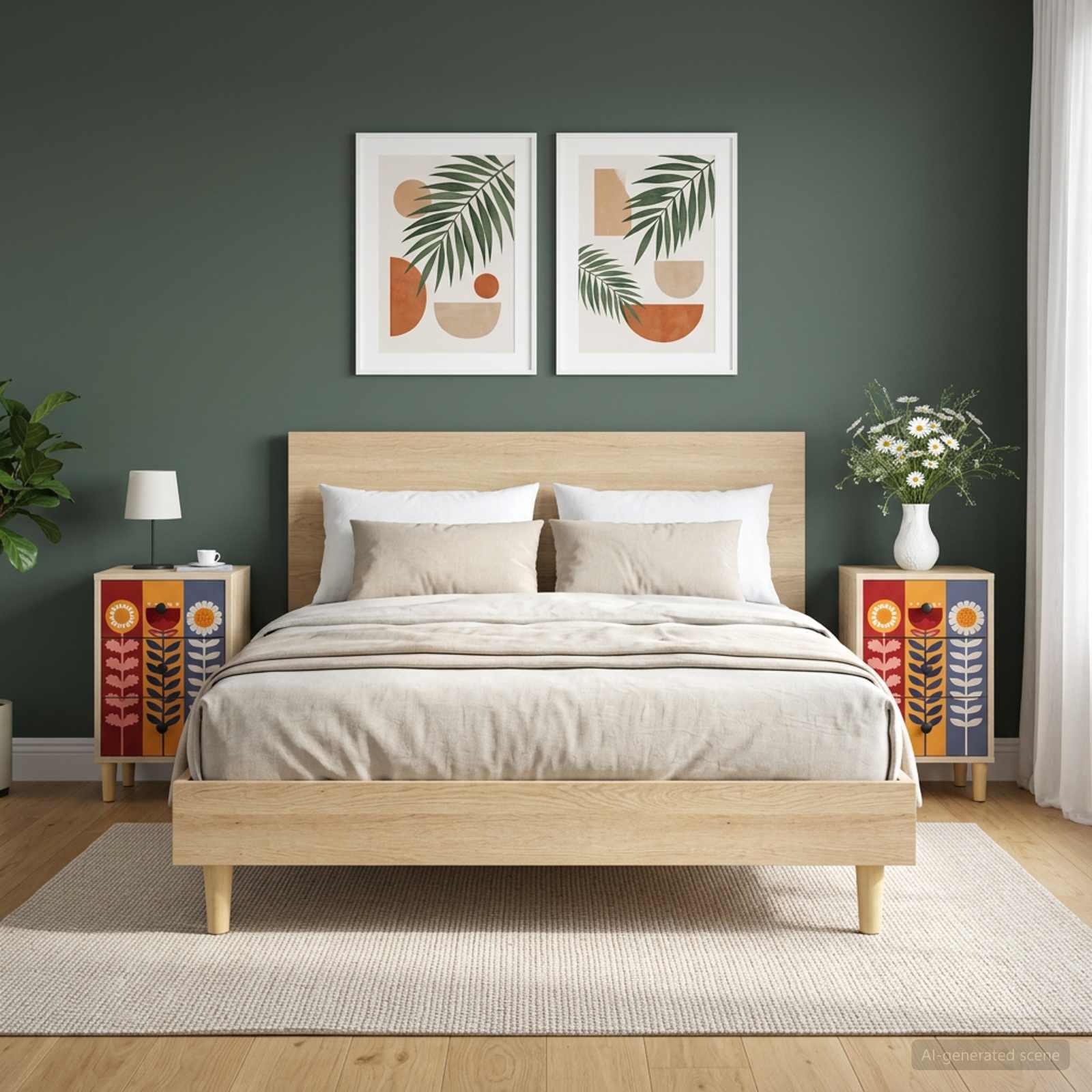 vidaXL Natskab ESSEN 2 stk. Sonoma-eg 36 x 33 x 60 cm Konstrueret træ