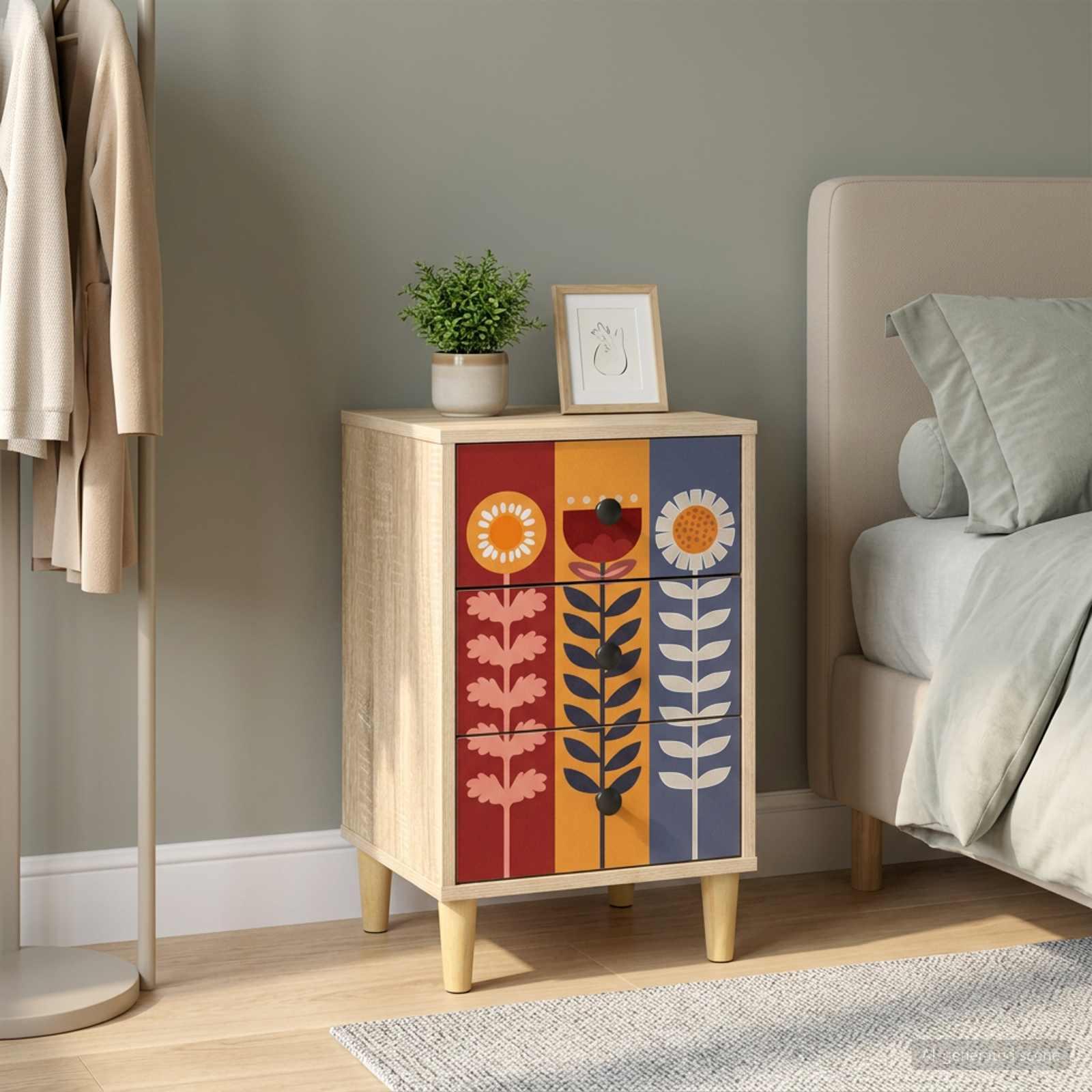 vidaXL Natskab ESSEN Sonoma-eg 36 x 33 x 60 cm Konstrueret træ