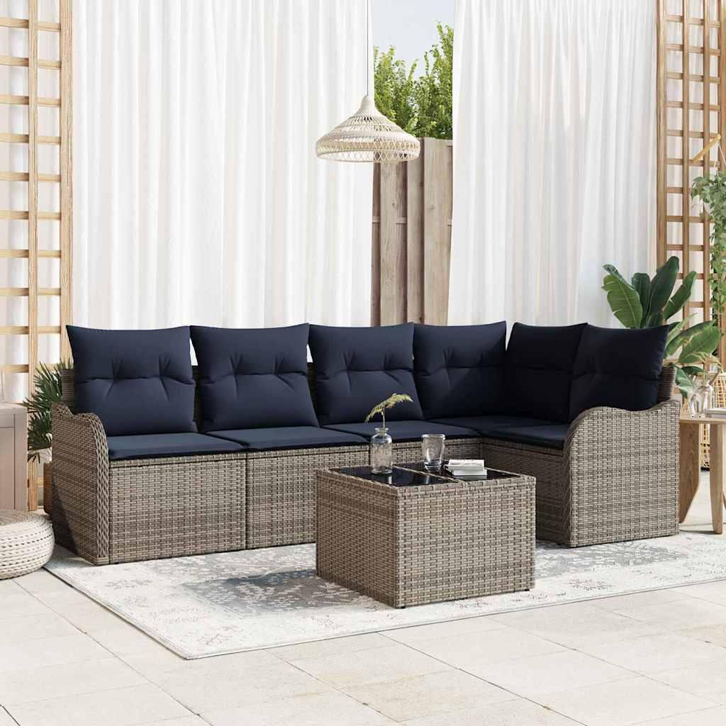 Havesofa sæt i grå polyrattan til 5 personer