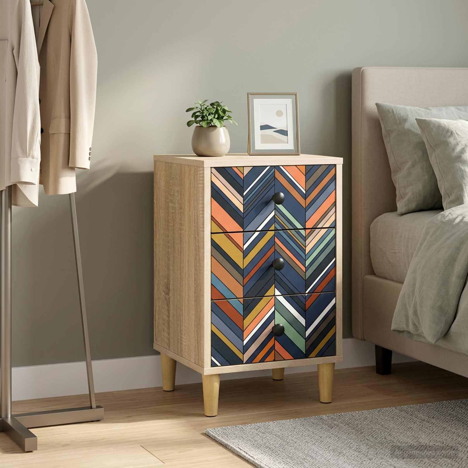 vidaXL Natskab OMMEN Sonoma-eg 36 x 33 x 60 cm Konstrueret træ