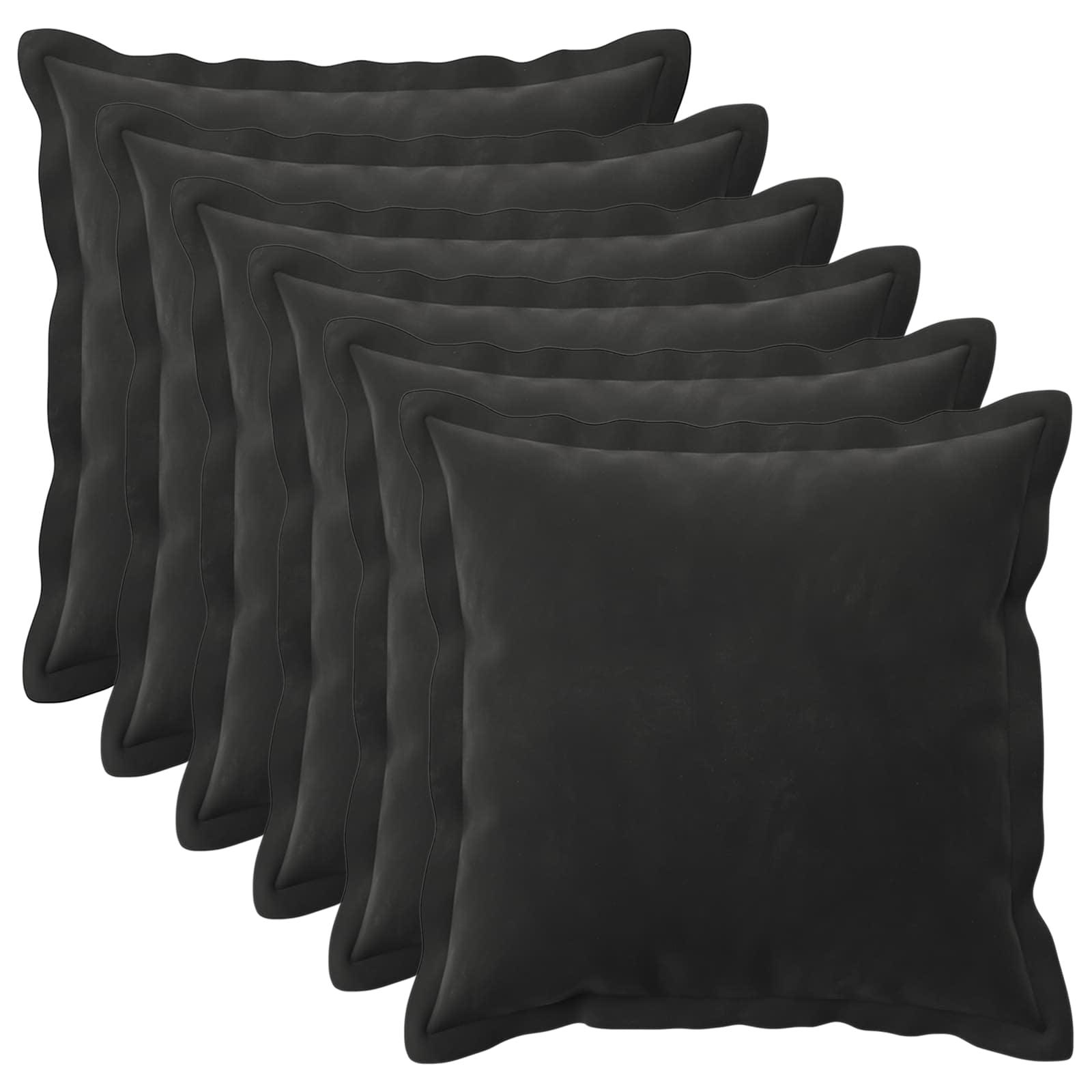 Pyntepuder med fyld HOUTEN 6 stk. sort fløjl 35 x 35 cm