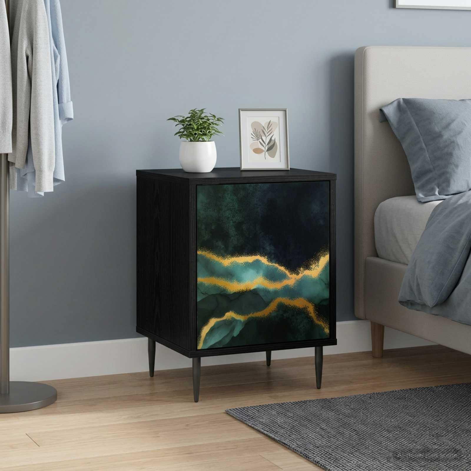 vidaXL Natskab WIJHE 2 stk. Sort eg 36 x 33 x 51 cm Konstrueret træ