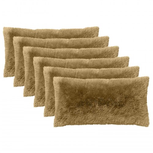 Pyntepude HEERLEN 6 stk. 40 x 70 cm lysegrå PV fleece