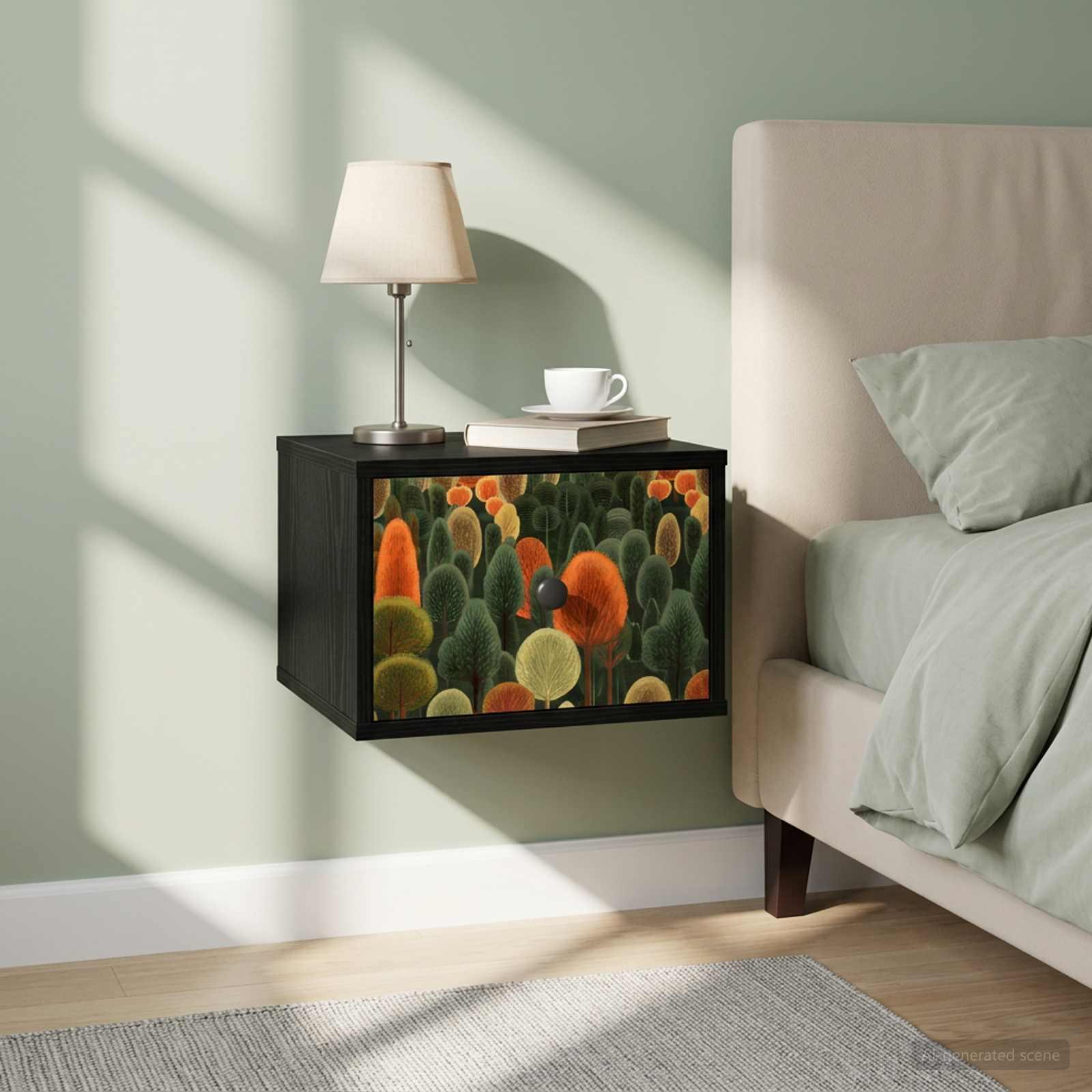 vidaXL Vægmonteret natbord ZAANDAM 2 stk. Sort eg 36 x 33 x 25 cm