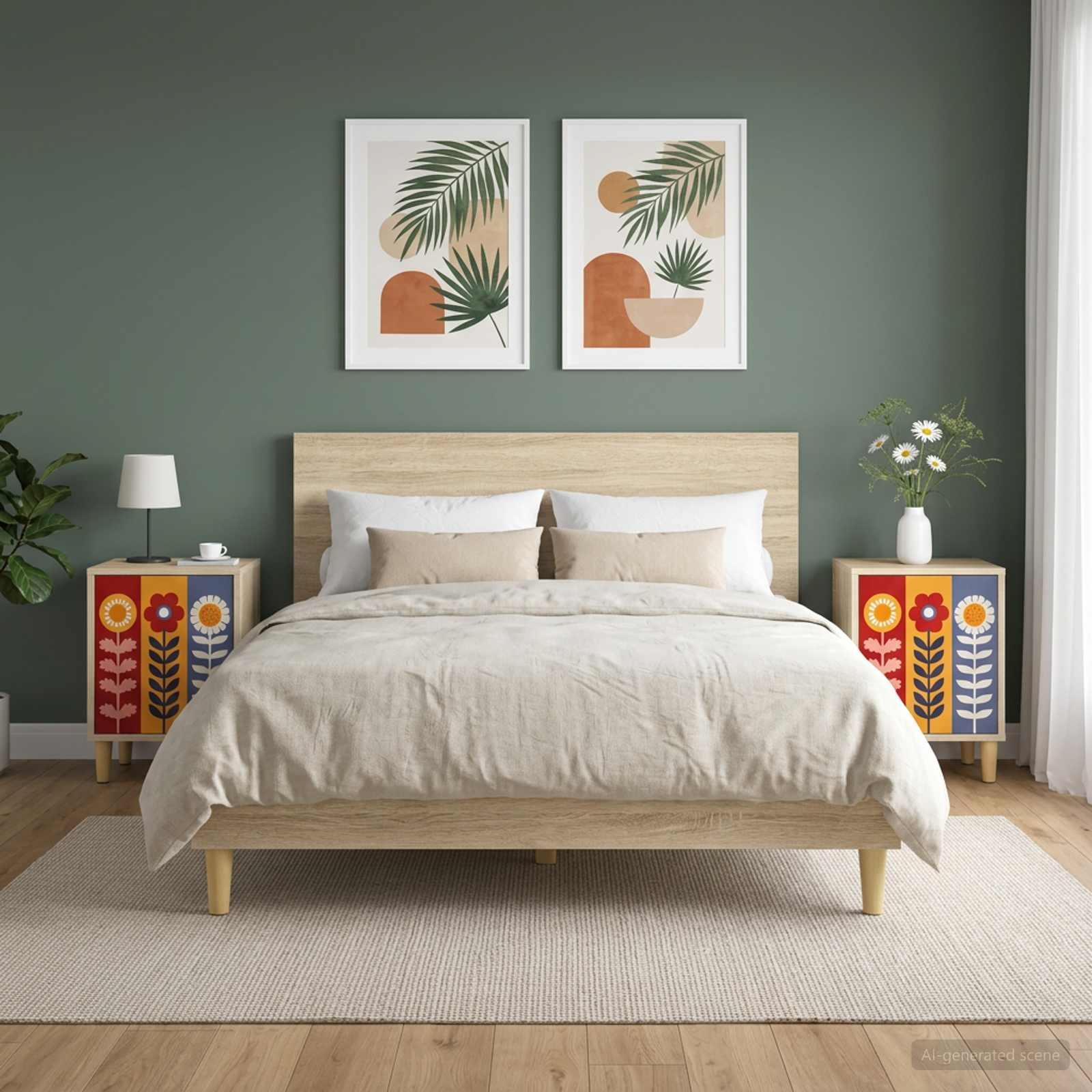 vidaXL Natskab ESSEN 2 stk. Sonoma-eg 36 x 33 x 50 cm Konstrueret træ