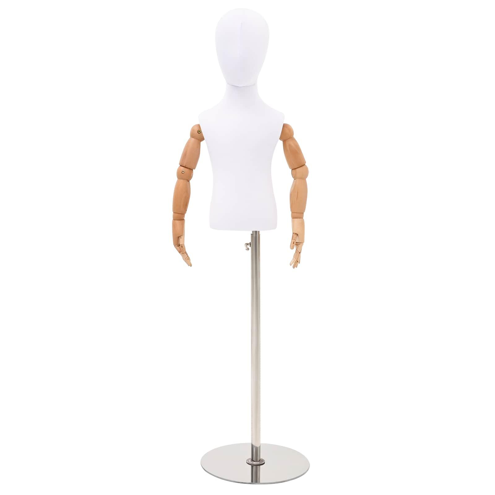 vidaXL Justerbar 120-157 cm Mannequin med Base Unisex PP Hvid