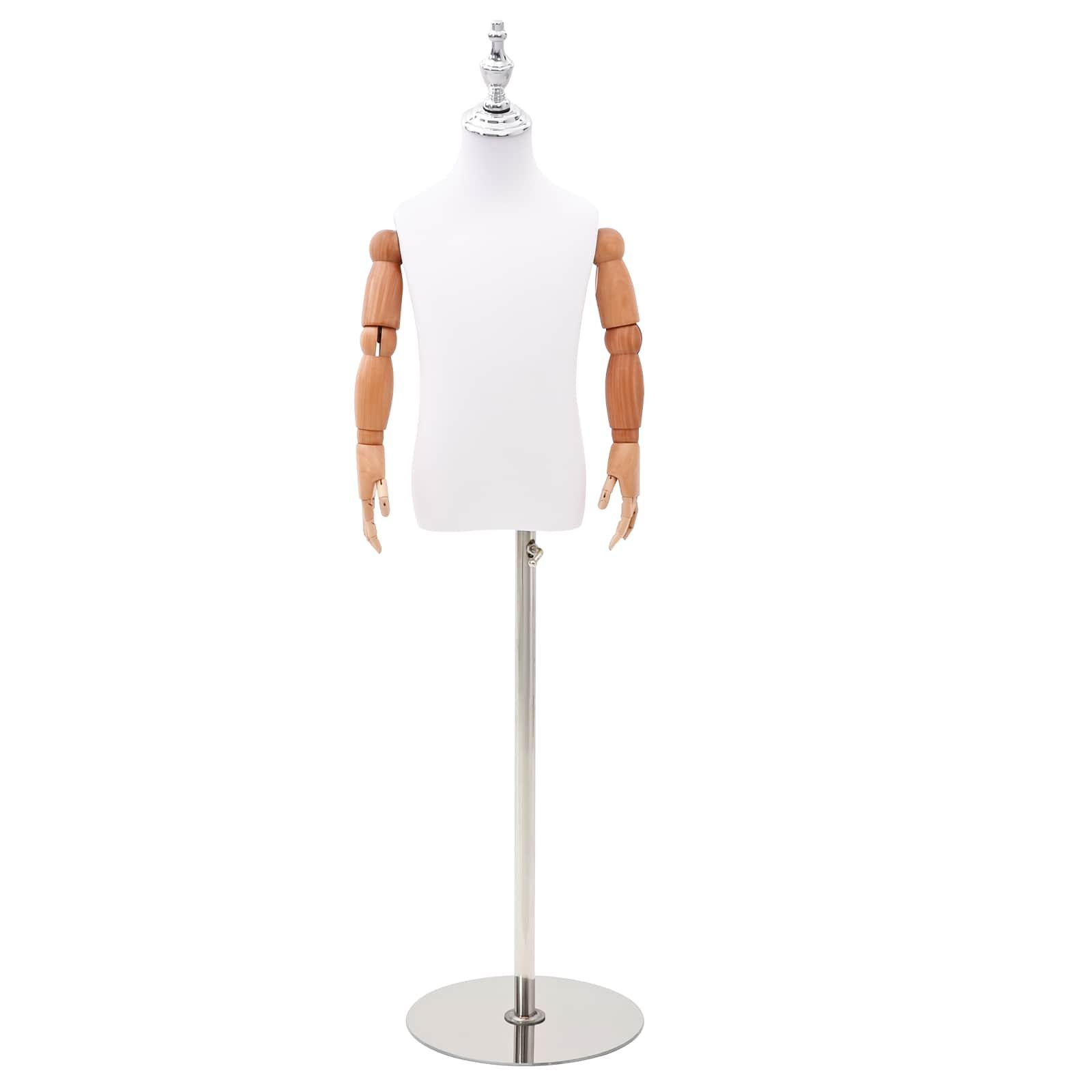 vidaXL Justerbar 120-150 cm Mannequin med Base Unisex PP Hvid
