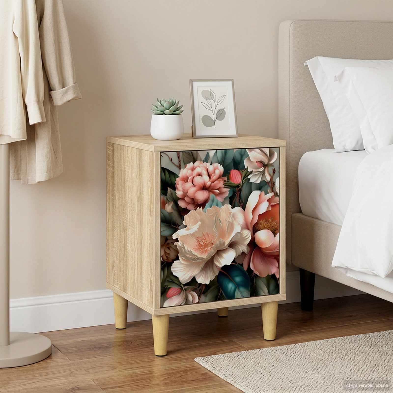 vidaXL Natskab BORNE Sonoma-eg 36 x 33 x 50 cm Konstrueret træ