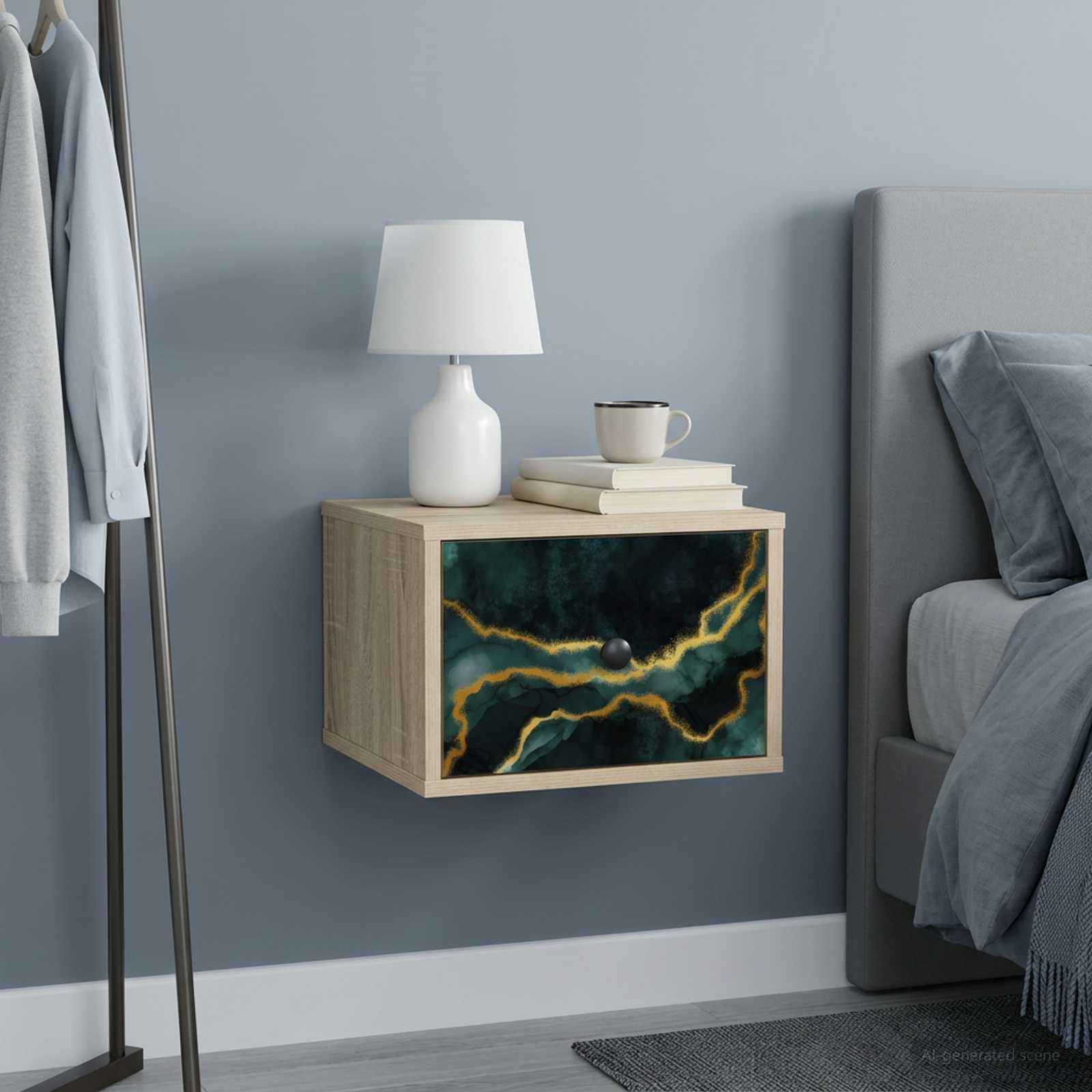 vidaXL Vægmonteret natbord WIJHE Sonoma-eg 36 x 33 x 25 cm
