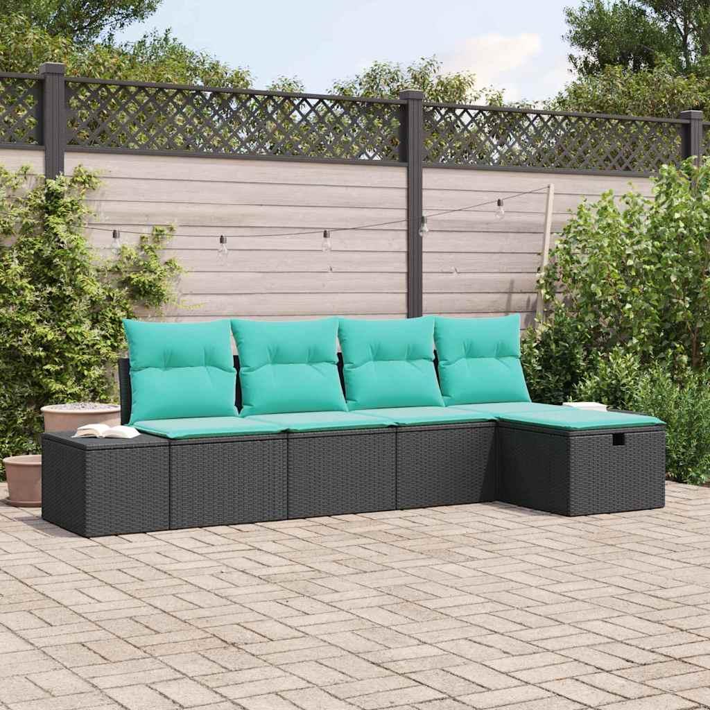 Modulært sofa sæt 4 stk. i polyrattan til have og terrasse