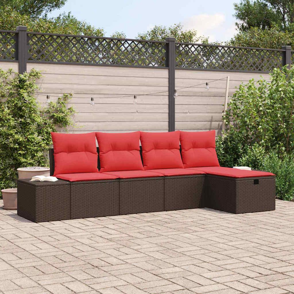 Sofa sæt 4 stk. i polyrattan - modulært loungesæt til have og terrasse