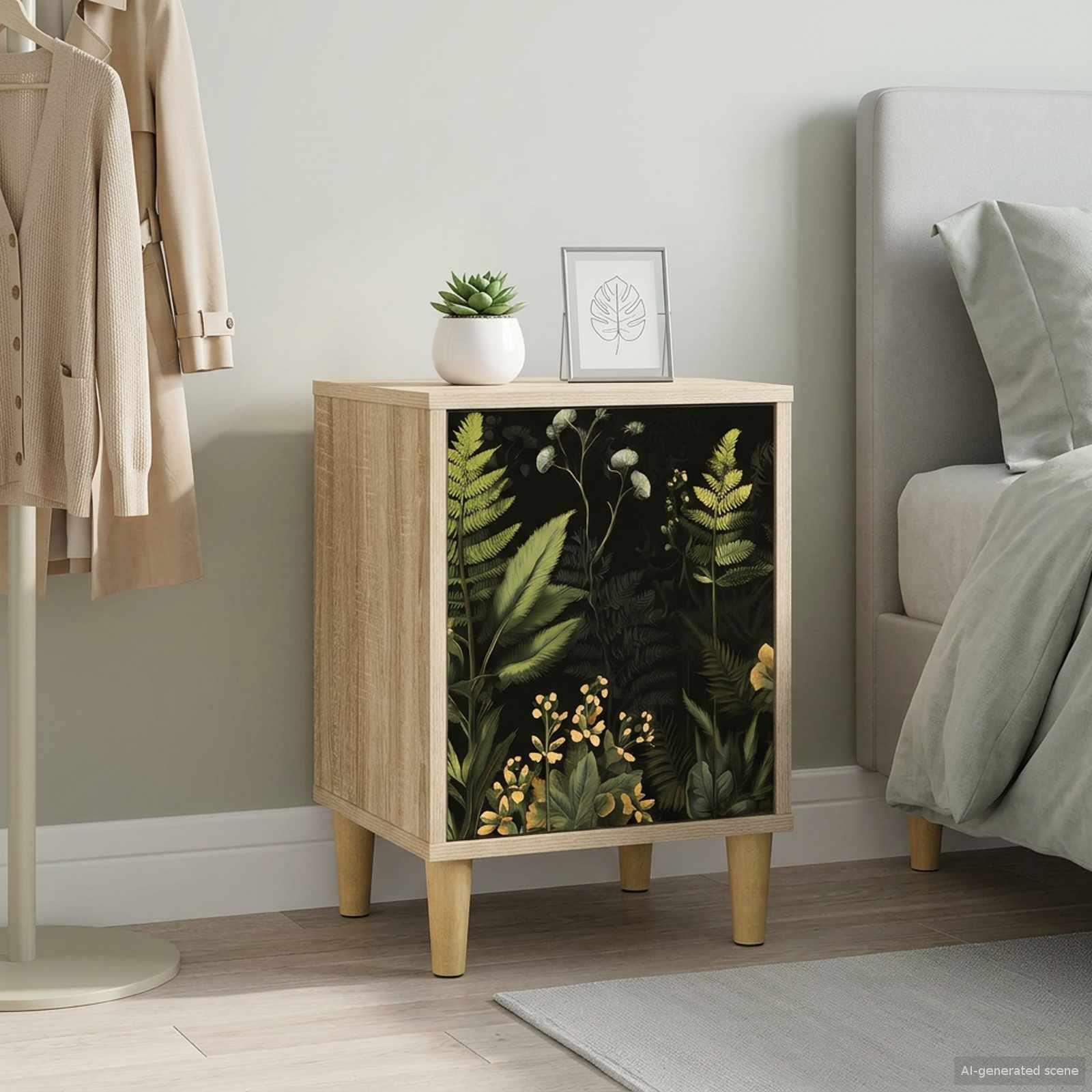 vidaXL Natskab RHENEN Sonoma-eg 36 x 33 x 50 cm Konstrueret træ