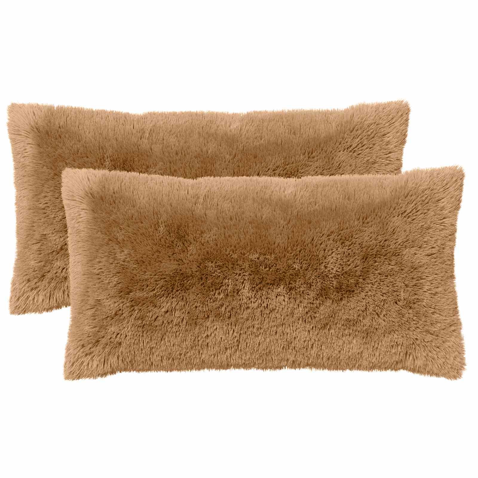 Pyntepude med fyld HEERLEN 6 stk. 40 x 70 cm - gråbrun PV fleece