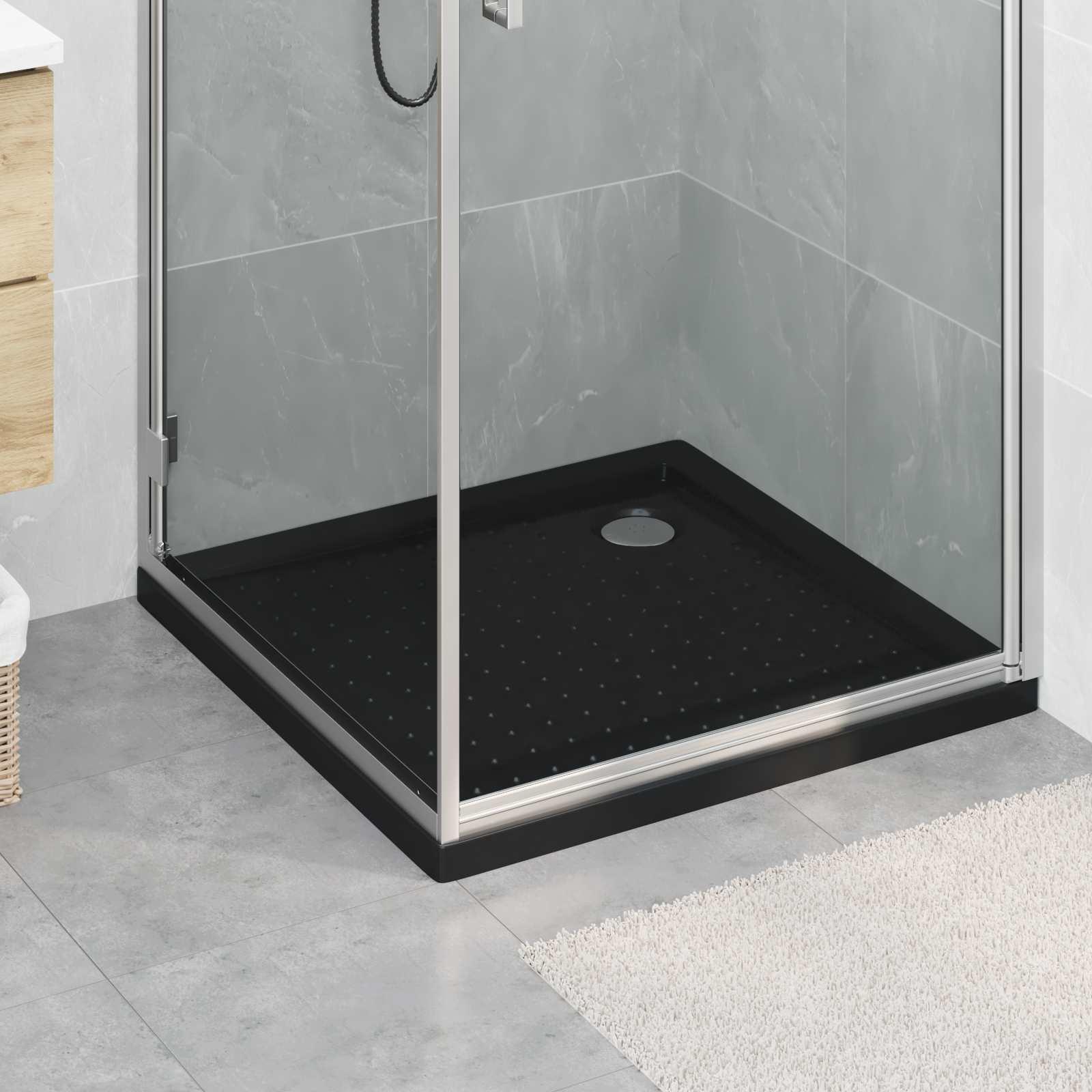 vidaXL Brusebund Tray med Dots 80 x 80 x 4 cm ABS Sort