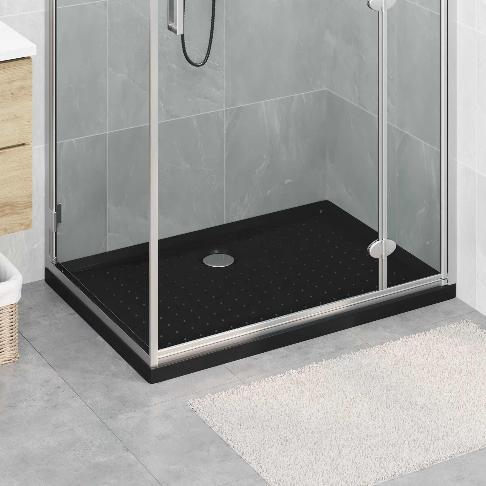 vidaXL Brusebund Tray med Dots 100 x 70 x 4 cm ABS Sort