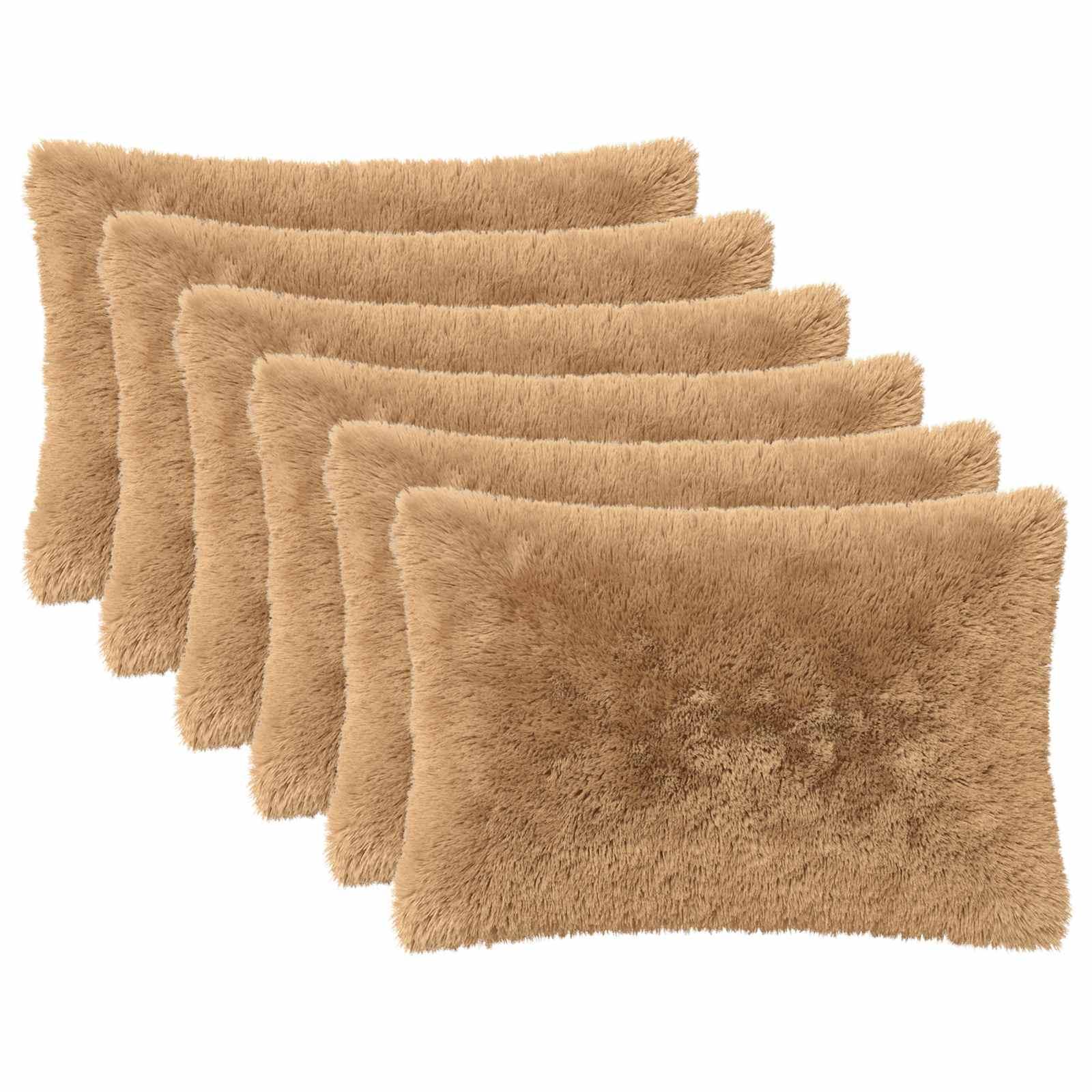 Pyntepuder HEERLEN 6 stk. 40 x 60 cm gråbrun i PV fleece