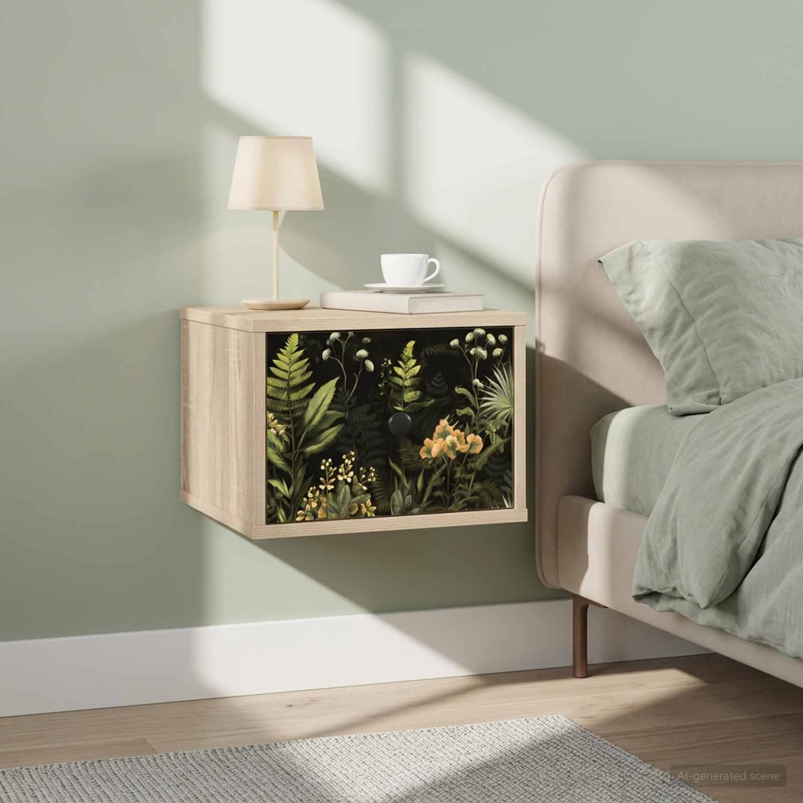 vidaXL Vægmonteret natbord RHENEN Sonoma-eg 36 x 33 x 25 cm