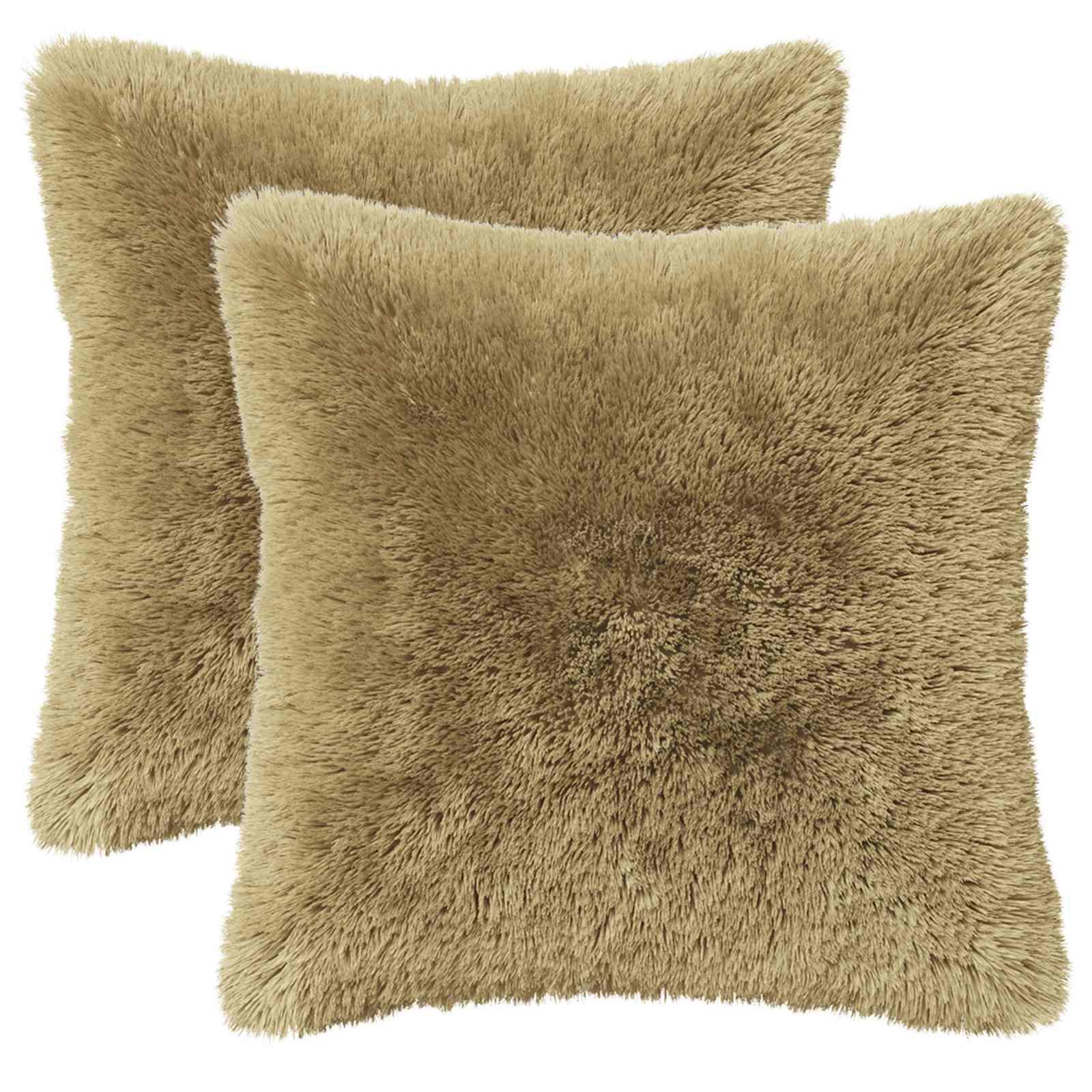 Pyntepuder HEERLEN 2 stk. 40 x 40 cm i lysegrå PV fleece