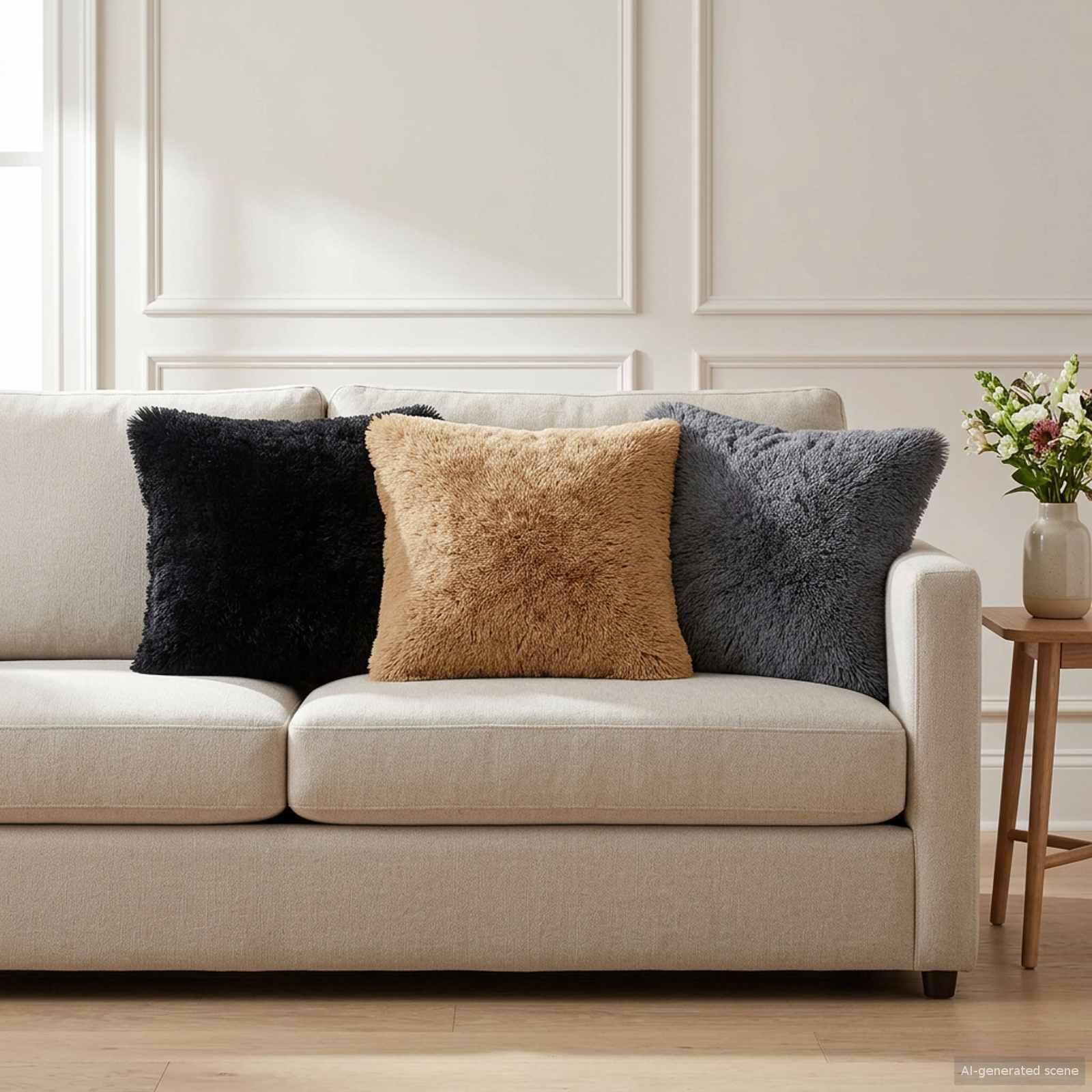 Pyntepuder Heerlen 2 stk. 40 x 40 cm antracit i PV fleece