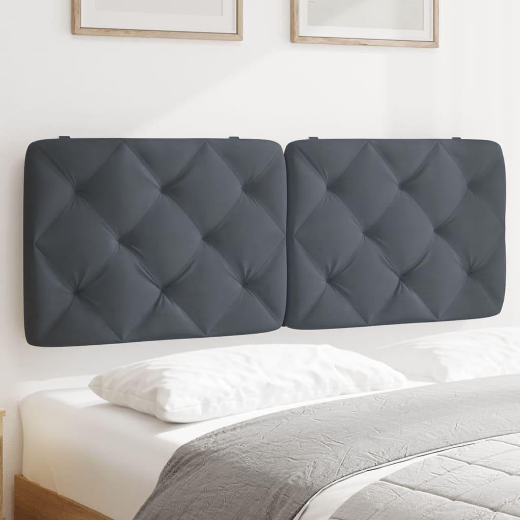 Gavlpude 137 cm i velour til sengegavl - mørkegrå