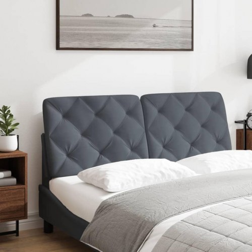 Gavlpude 137 cm i velour - mørkegrå