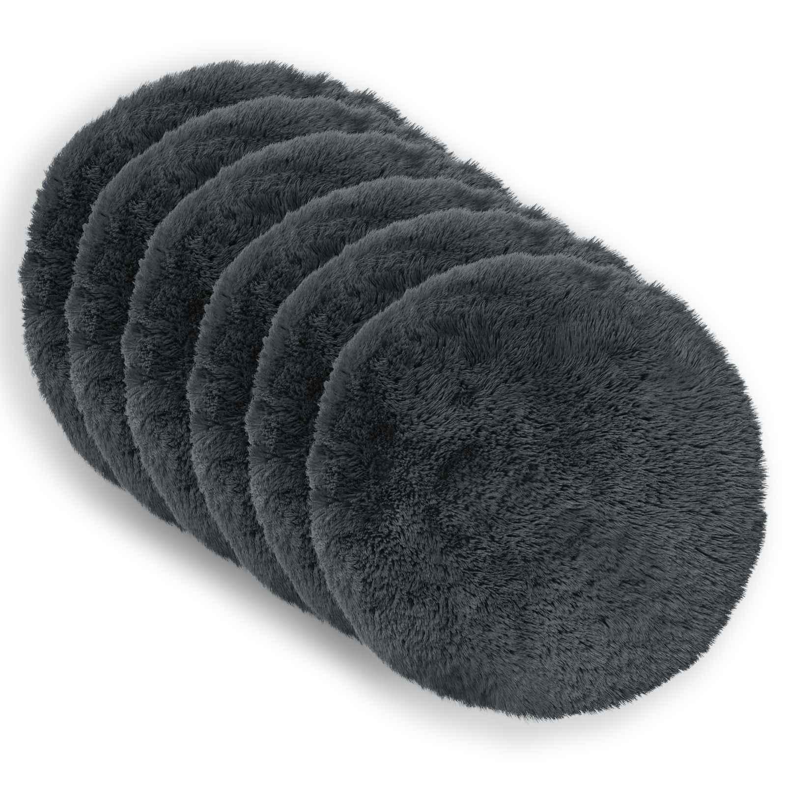 Rund pyntepude HEERLEN 2 stk. i antracit PV fleece 30 cm