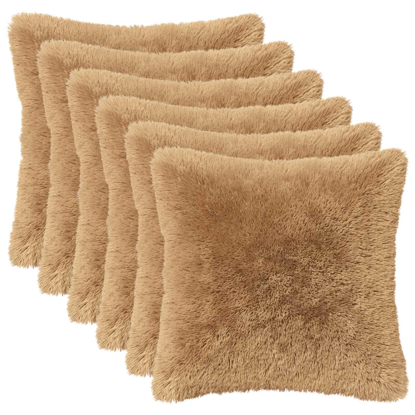 Pude med pude HEERLEN 2 stk. gråbrun PV fleece 45 x 45 cm