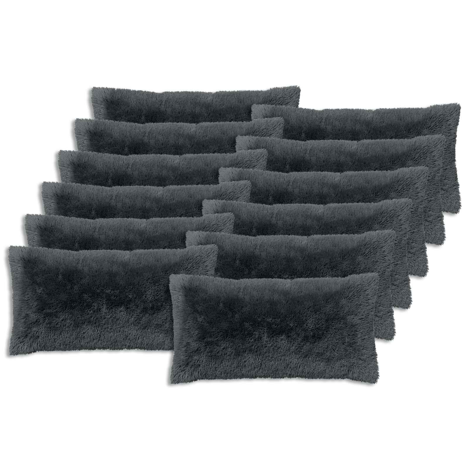 Pyntepude med pude HEERLEN 12 stk. 40 x 80 cm antracit PV fleece