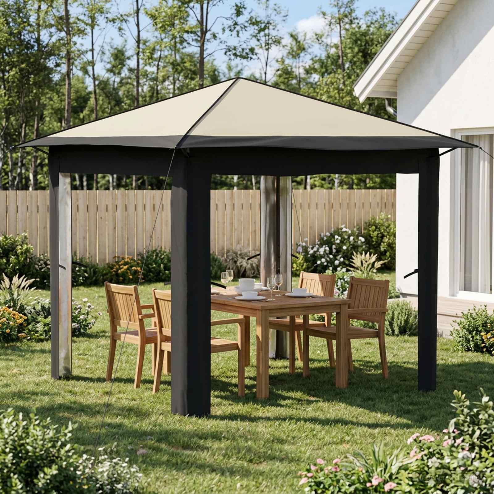 vidaXL Gazebo uden Sider 2,6 x 2,6 m Creme og antracit