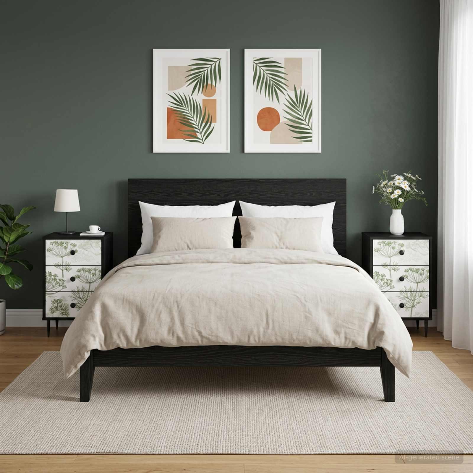 vidaXL Natskab GOTHA 2 stk. Sort eg 36 x 33 x 61 cm Konstrueret træ