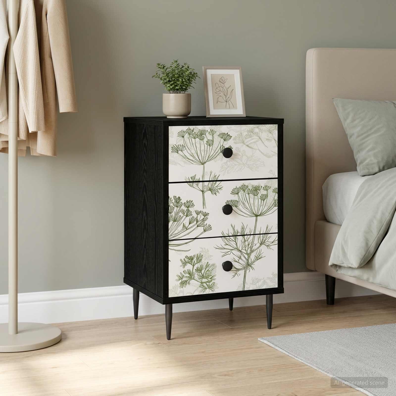 vidaXL Natskab GOTHA Sort eg 36 x 33 x 61 cm Konstrueret træ