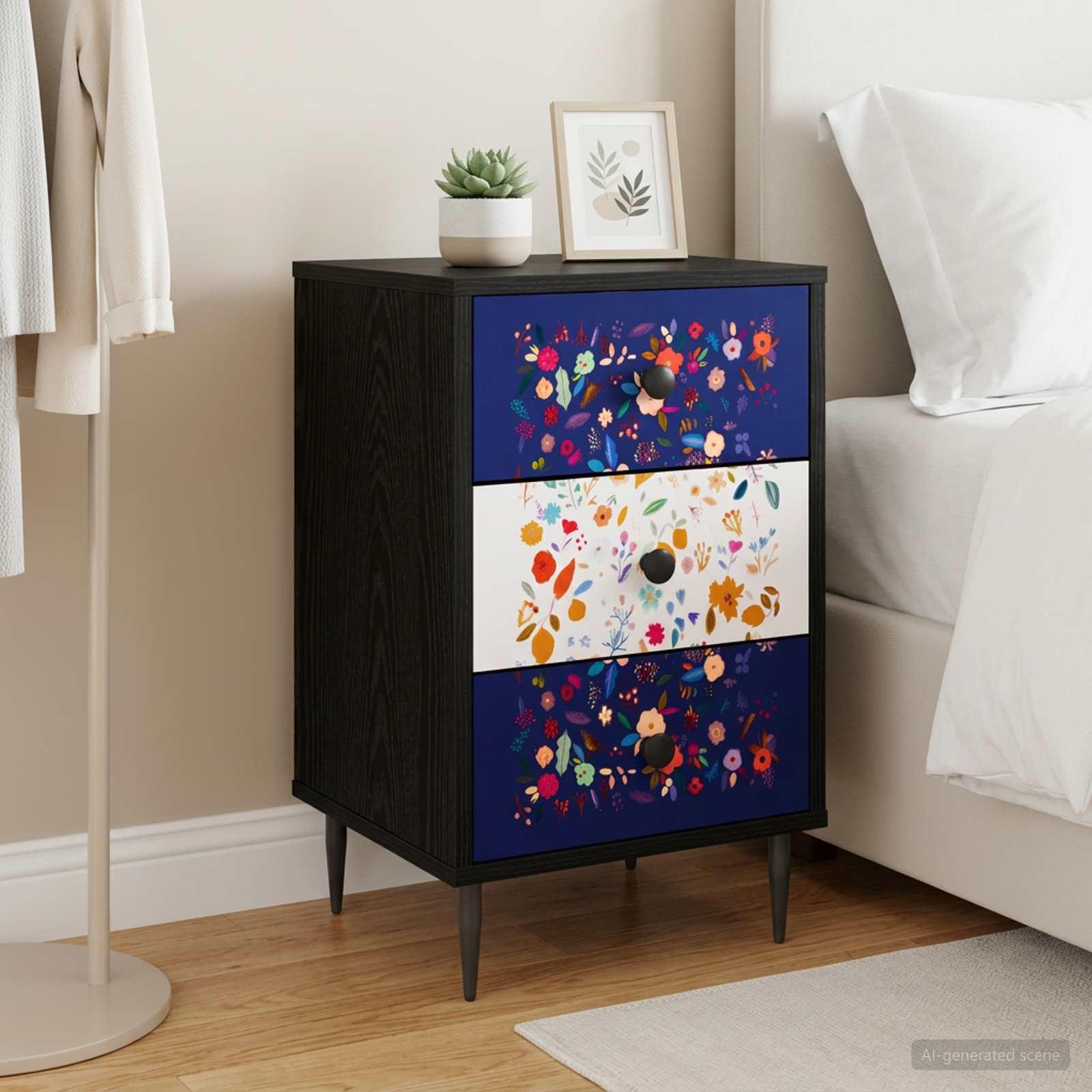 vidaXL Natskab MAINZ Sort eg 36 x 33 x 61 cm Konstrueret træ