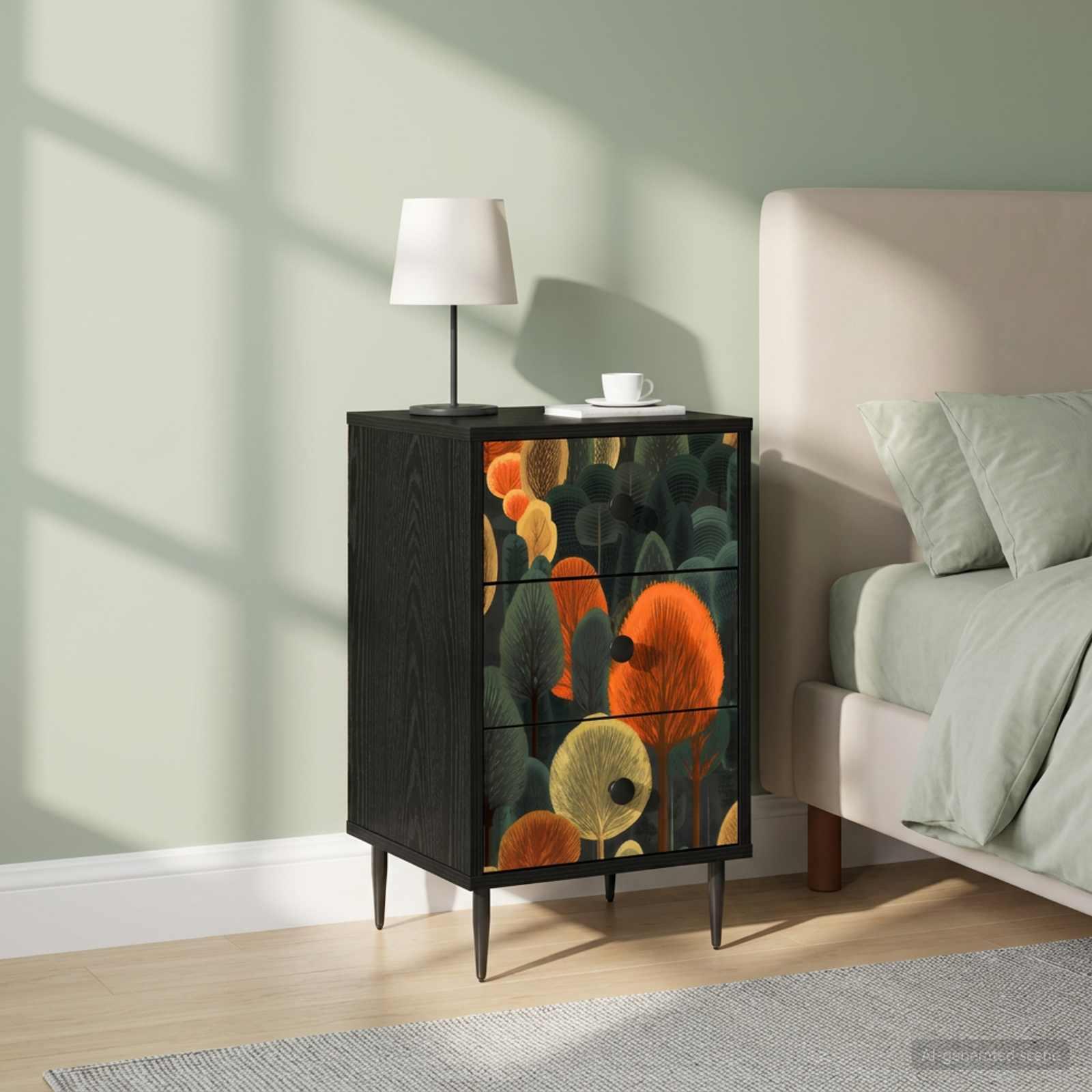 vidaXL Natskab ZAANDAM 2 stk. Sort eg 36 x 33 x 61 cm Konstrueret træ