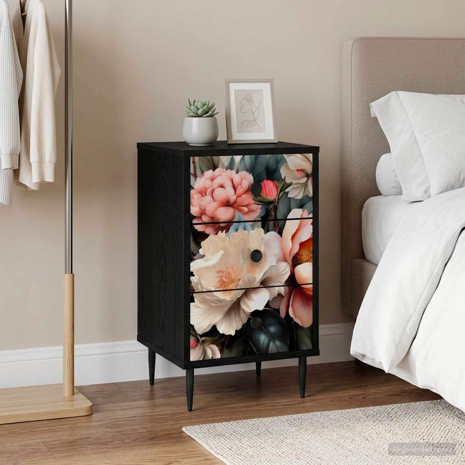 vidaXL Natskab BORNE 2 stk. Sort eg 36 x 33 x 61 cm Konstrueret træ