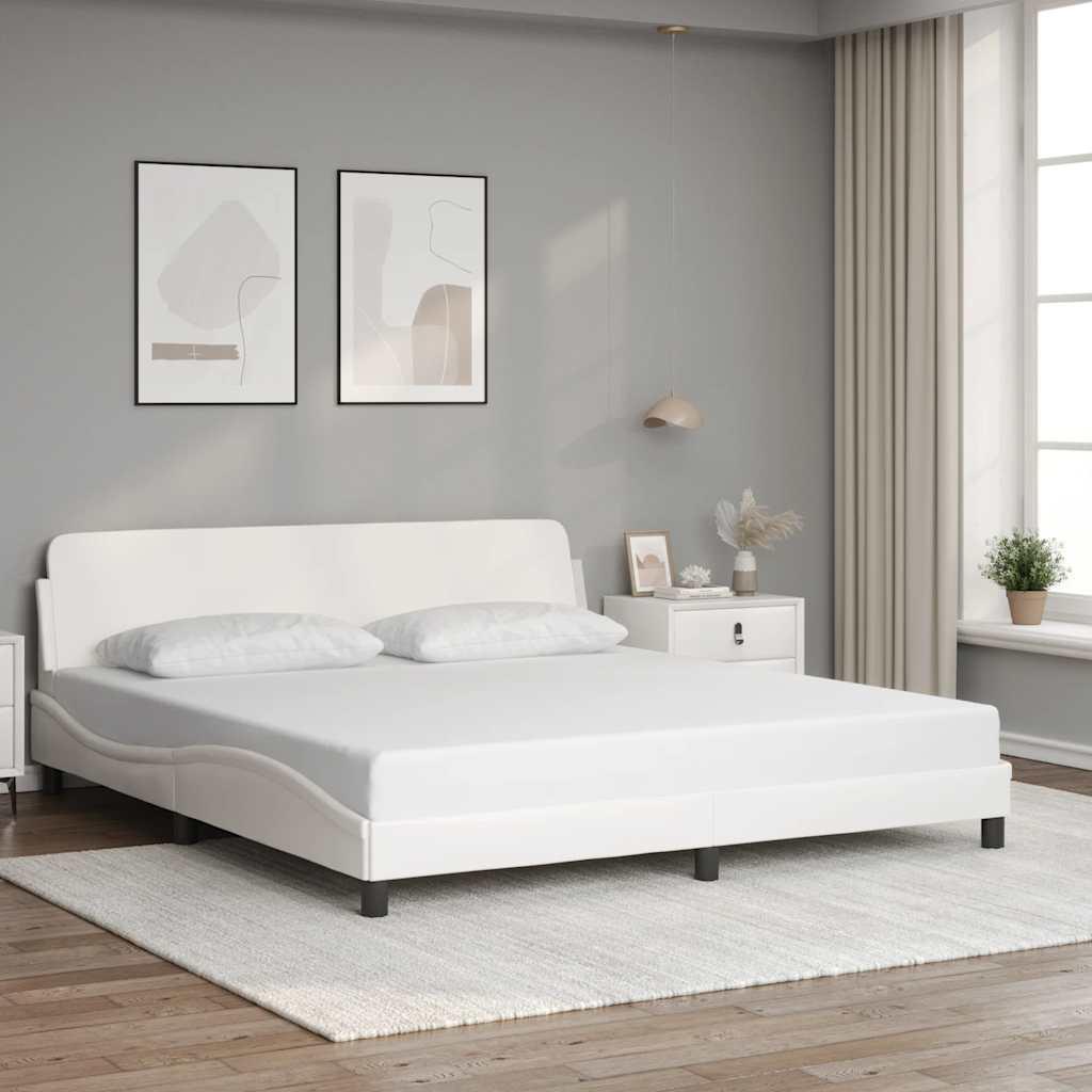 vidaXL sengeramme Dover 152x203 cm kunstlæder hvid