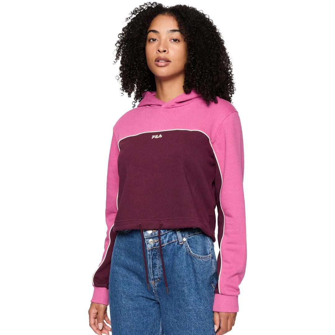 Fila Laagna sweatshirt med hætte til kvinder - pink/bordeaux str. L