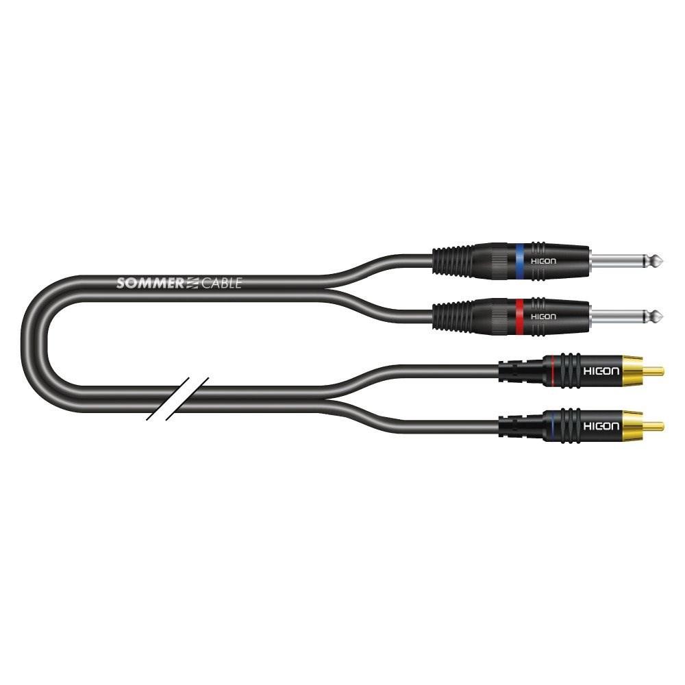 Sommer Cable SC-Onyx 0,25 mm² audio kabel 1 m med 6,3 mm jack til RCA