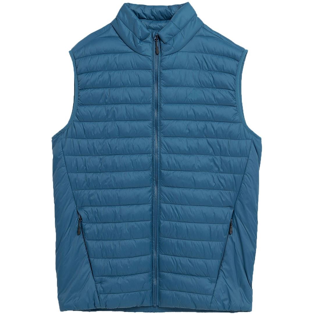 4F M062 herrevest quiltet denim blå str. S