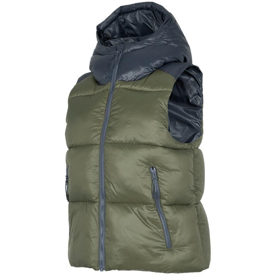 4F H4Z22 damesvest med hætte khaki/grå str. L