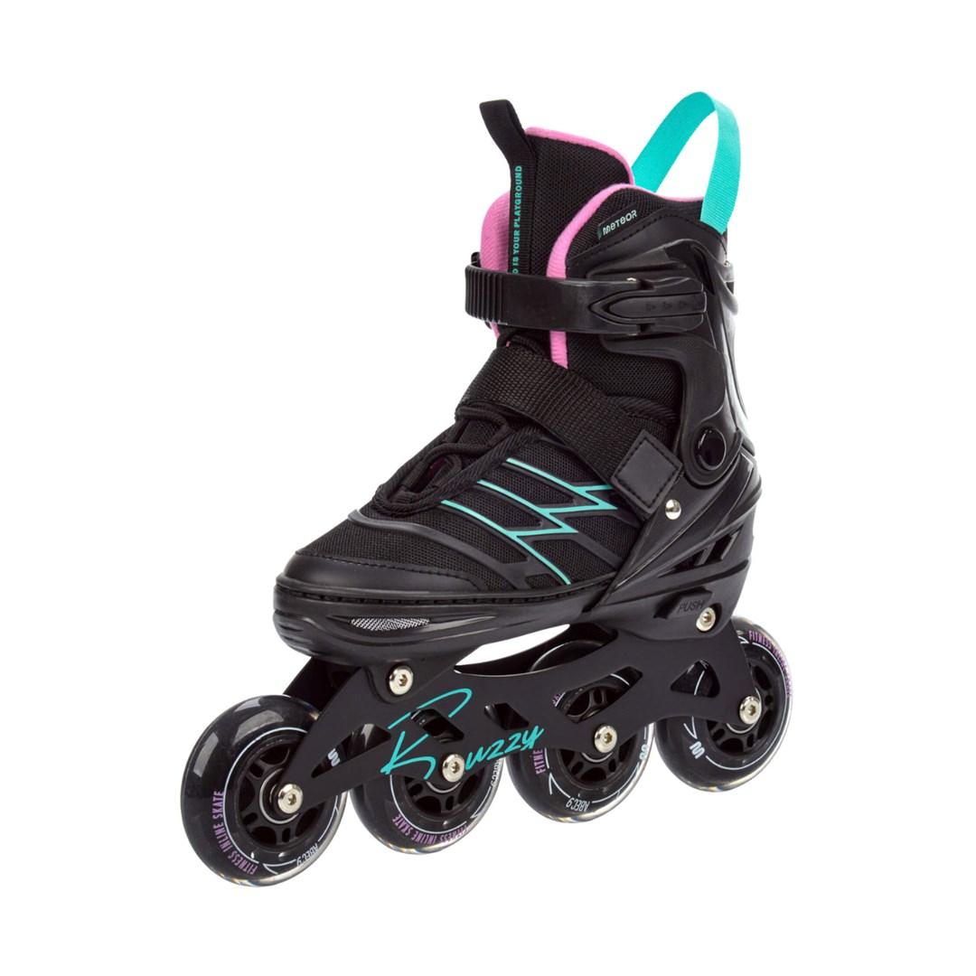 Meteor Buzzy inliners str. 38-43 - sort, rosa og mint