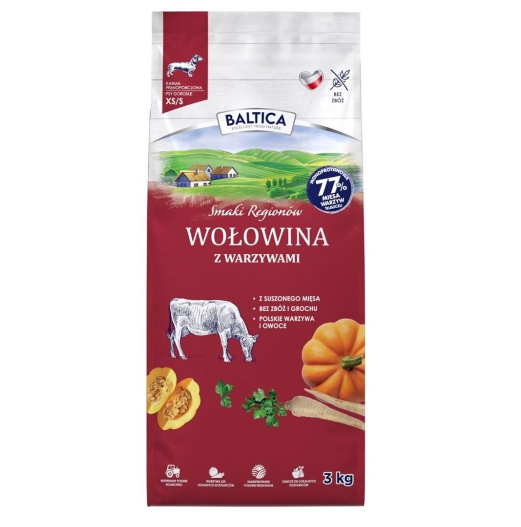 BALTICA Smaki Regionów oksekød med grøntsager til små hunderacer hundefoder 3 kg
