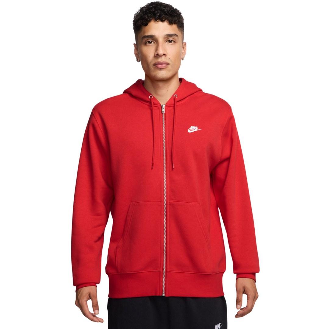 Nike Club BB FZ hættetrøje med lynlås rød str. S