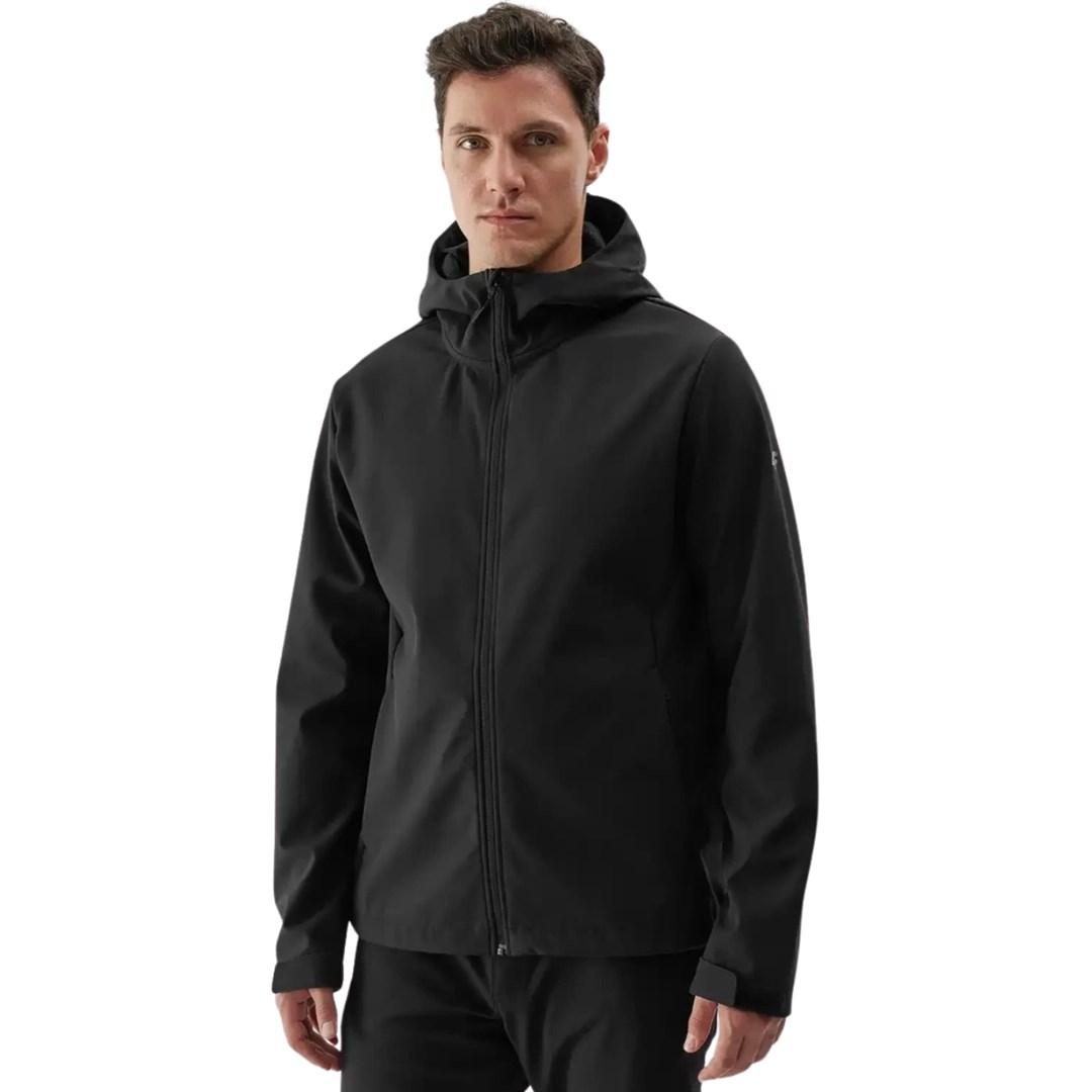 4F M283 softshelljakke til herre med hætte - sort, XL