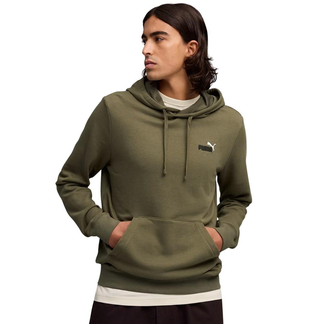 Puma ESS 2 Color Small No.1 Logo hættetrøje til herre olivengrøn str. L