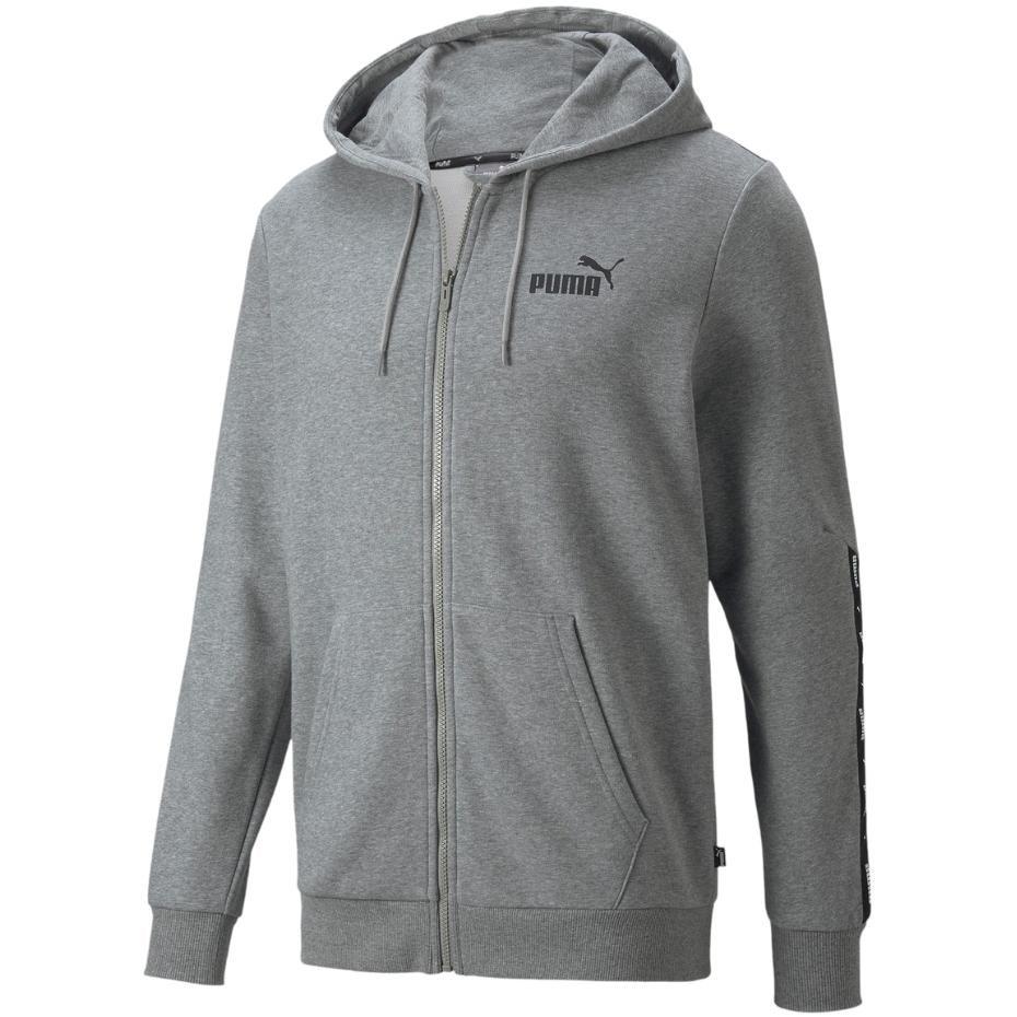 PUMA ESS+ Tape full-zip hoodie grå