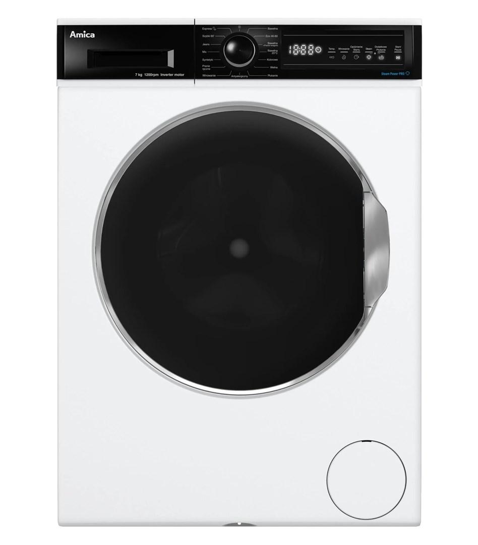 Pralka Slim AMICA WA3S712ALiSHB 7 kg 1200 obr/min Steam PowerPro LogicDrive 15 programów