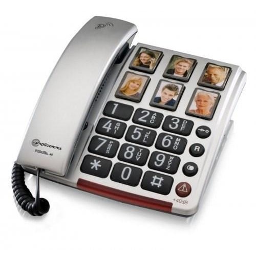 BigTel 40 Plus fastnettelefon - stor knap, analog - sort/grå (OUTLET A+)