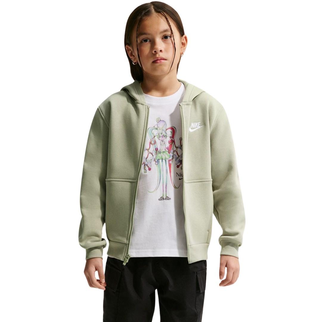 Nike Sportswear Club Fleece hættetrøje til børn - lysegrøn, str. M