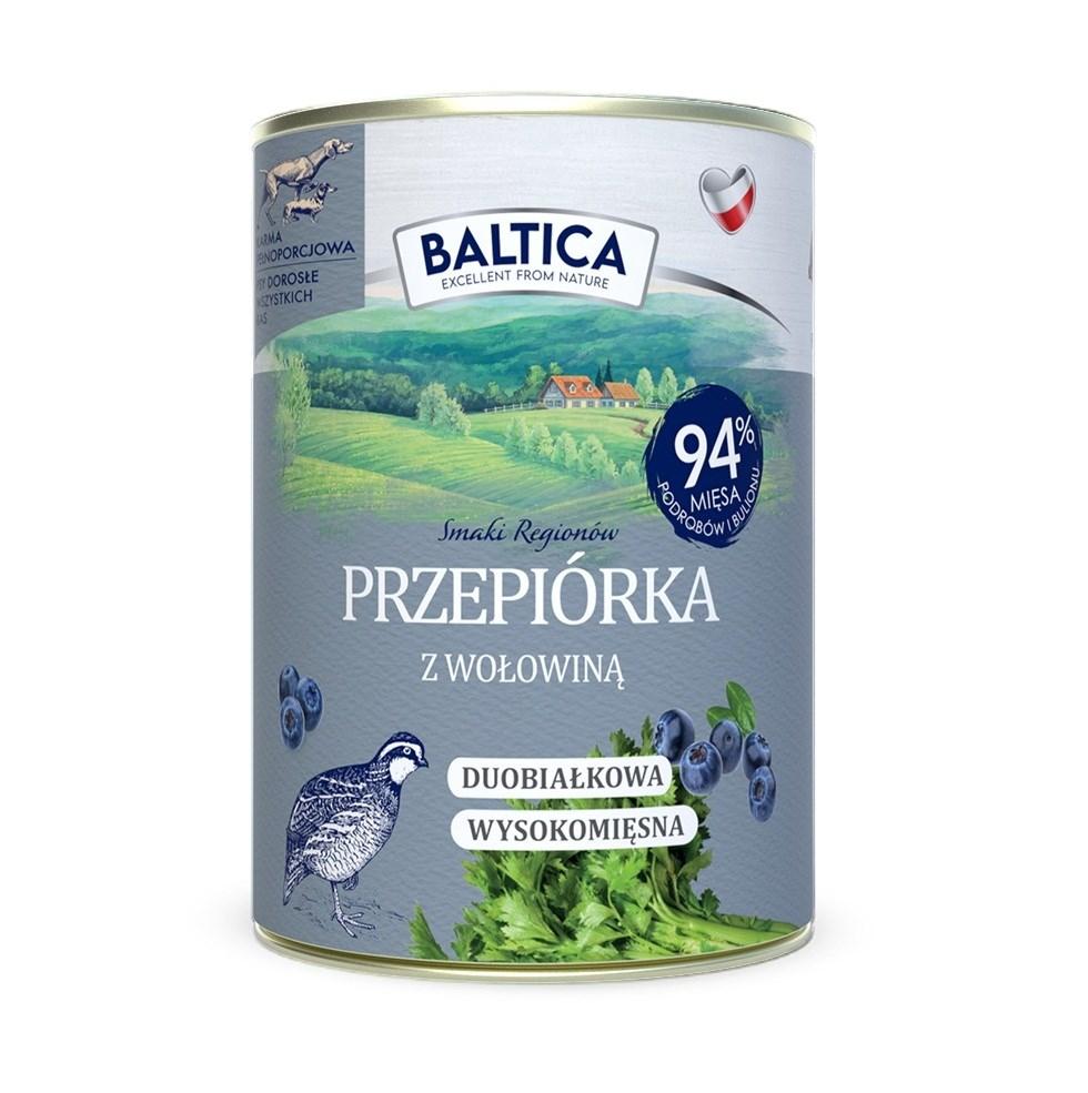 BALTICA Smaki regionów vagtel med oksekød vådfoder til hund 400 g