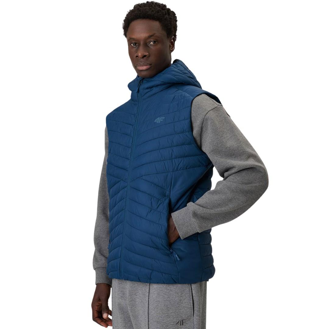 4F M344 herrevest med hætte - marineblå, 2XL